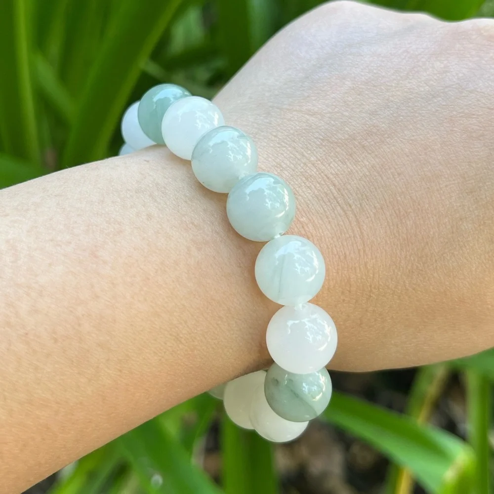 12.5mm‎ stretchable tianshan jade bracelet